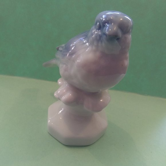 Vintage Gerold Porcelain Bavaria West Germany bird figurine blue and white - Picture 4 of 14